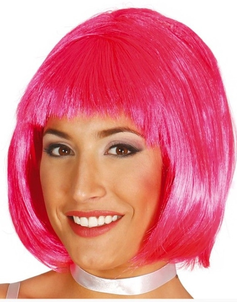 Peruca de cabelo rosa