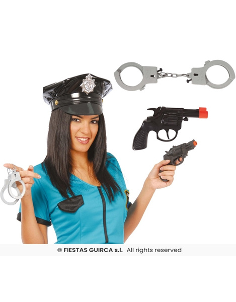 Pistola con esposas plástico