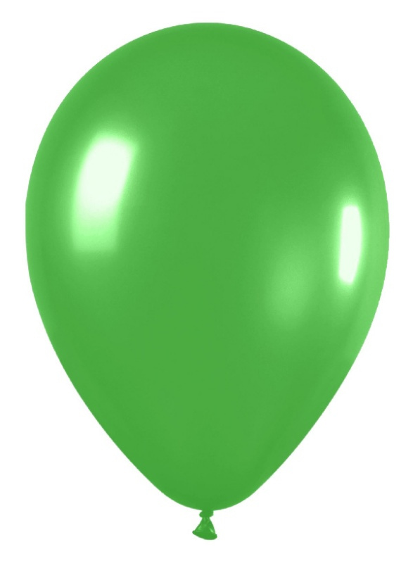 Globos Latex Metal Verde Lima 12.5cms