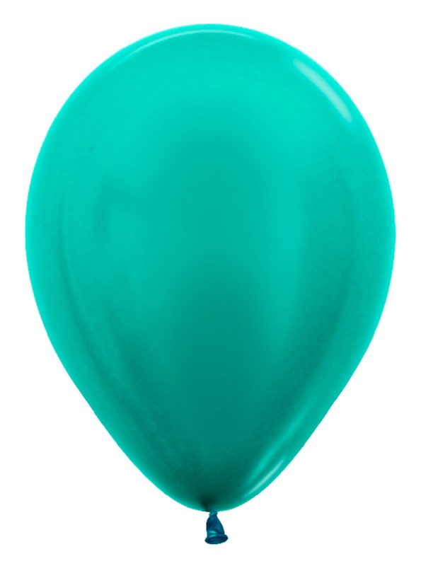 50 Globos Latex Metal Azul Caribe 30 cms