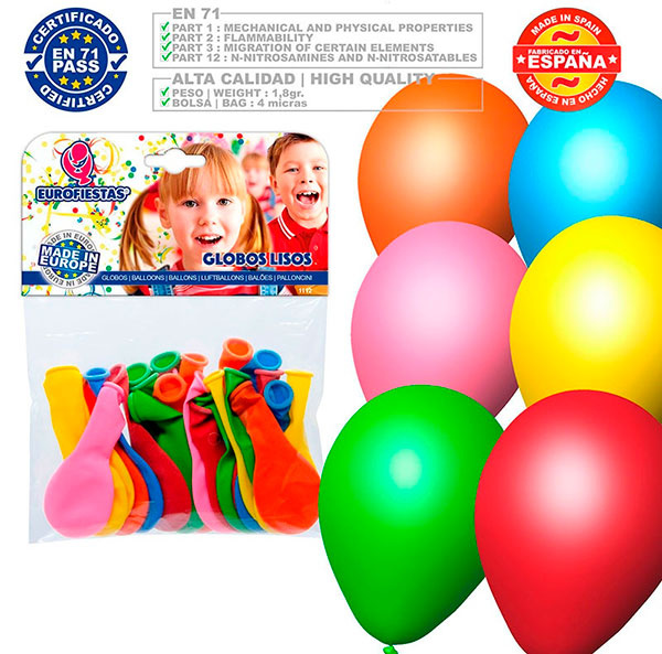 25 Globos lisos colores surt. 8R