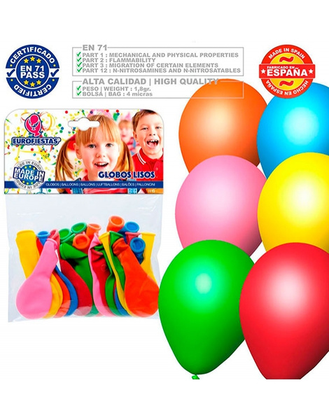 25 Globos lisos colores surt. 8R