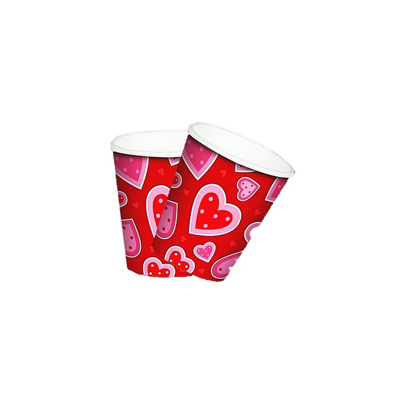 Set 8 Vasos Corazones